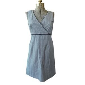 $148 Real Clothes Saks Fifth Avenue Gingham Dress SZ 8 Minimalist Career Preppy